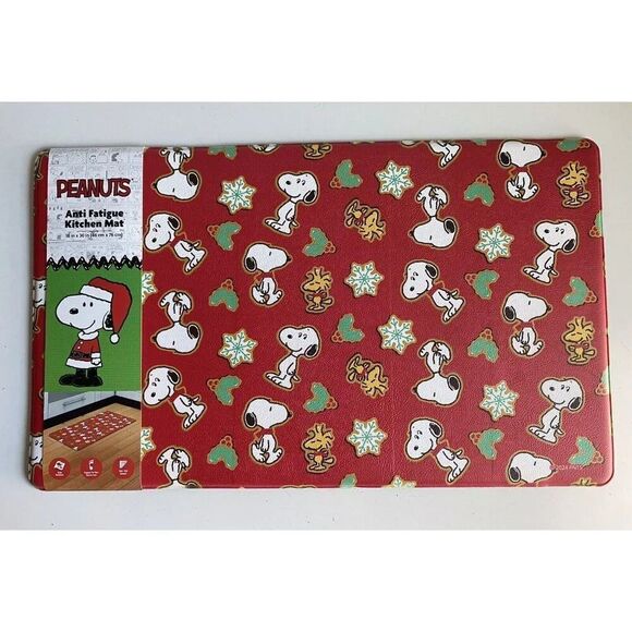 Peanuts Snoopy Woodstock Christmas Cookies Anti Fatigue Kitchen Mat 18 X 30” NEW - Picture 1 of 13